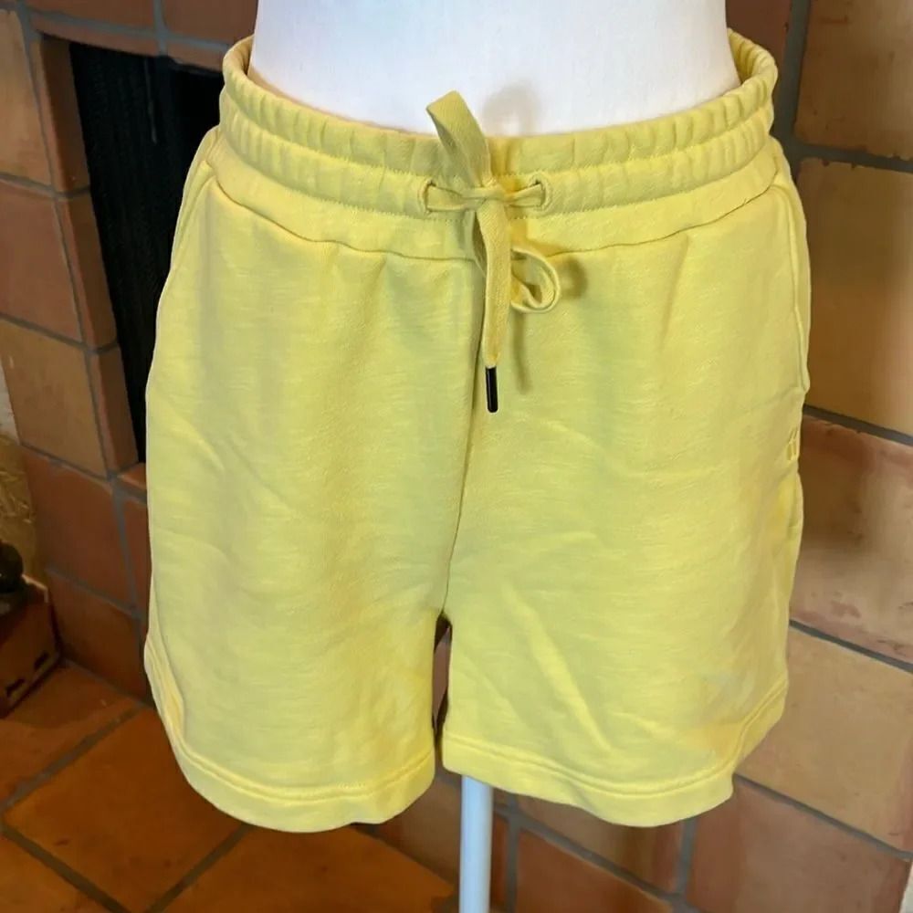 Sweaty Betty Essentials Longline 100% Cotton Yellow Sweat Shorts, Size S